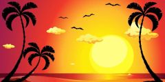 Sun Sunset Tree Bird Stage Performance Background Dance Show Backdrop SRB-0770