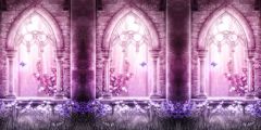 Arch Purple Light Flower Grass Stage Performance Background Dance Show Backdrop SRB-0803