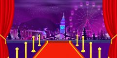 Red Carpet Pillar Stage Performance Background Dance Show Backdrop SRB-1097