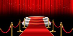 Red Carpet Stair Pillar Stage Performance Background Dance Show Backdrop SRB-1109