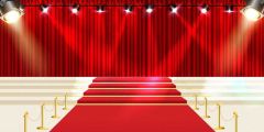 Curtain Red Carpet Stair Stage Performance Background Dance Show Backdrop SRB-1115