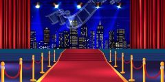 Building Carpet Pillar Night Film Stage Performance Background Dance Show Backdrop SRB-1170