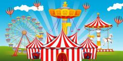 Circus Ballon Stage Performance Background Dance Show Backdrop SRB-1238