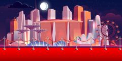City Moon Stage Performance Background Dance Show Backdrop SRB-1243