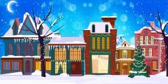 House Store Snow Stage Performance Background Dance Show Backdrop SRB-1254
