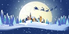 Santa Claus Reindeer Fir Snow Stage Performance Background Dance Show Backdrop SRB-1256
