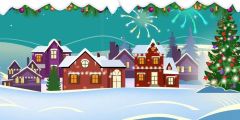 House Fireworks Snow Stage Performance Background Dance Show Backdrop SRB-1261