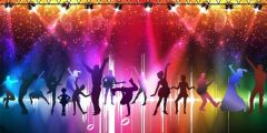 Dancers Footlights Stage Performance Background Dance Show Backdrop SRB-1298