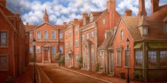 Old Towns Street Stage Performance Background Dance Show Backdrop SRC-0004