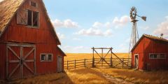 Autumn Farm Granary Stage Performance Background Dance Show Backdrop SRC-0011