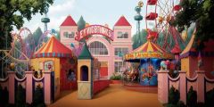 Old Amusement Park Stage Performance Background Dance Show Backdrop SRC-0022