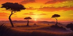 Africa Grassland Sunset Stage Performance Background Dance Show Backdrop SRC-0025