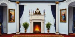 Fireplace Carpet Living Room Stage Performance Background Dance Show Backdrop SRC-0045