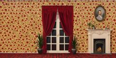 Mansion Wallcloth Fireplace Stage Performance Background Dance Show Backdrop SRC-0059