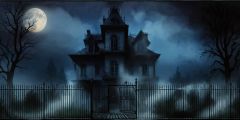 Giant Moon Haunted House Stage Performance Background Dance Show Backdrop SRC-0088