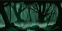 Terrifying Forest Trees Stage Performance Background Dance Show Backdrop SRC-0089