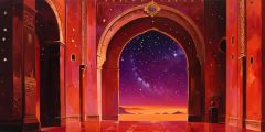 Red Palace Interior Stage Performance Background Dance Show Backdrop SRC-0097