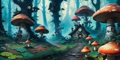 Forest With Mushrooms Stage Performance Background Dance Show Backdrop SRC-0101