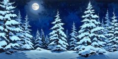 Snow Forest Moon Stage Performance Background Dance Show Backdrop SRC-0110