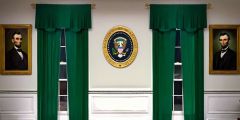 Green Oval Office Stage Performance Background Dance Show Backdrop SRC-0116