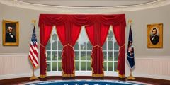 Red Oval Office Stage Performance Background Dance Show Backdrop SRC-0120