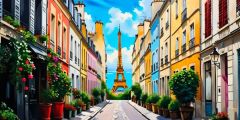 Charming Paris Street Stage Performance Background Dance Show Backdrop SRC-0132