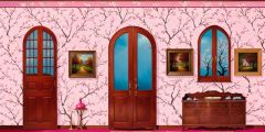 Cherry Tree Room Pink Wallpaper Stage Performance Background Dance Show Backdrop SRC-0133