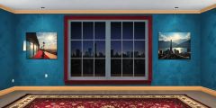 Apartmemt French Window Stage Performance Background Dance Show Backdrop SRC-0198