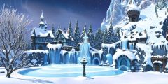 Frozen Fountain Trees Stage Performance Background Dance Show Backdrop SRC-0214