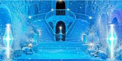 Ice Snow Palace Grand Staircase Stage Performance Background Dance Show Backdrop SRC-0221