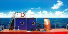 Cruise Ship Top Deck Chimney Stage Performance Background Dance Show Backdrop SRC-0254