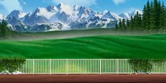 Snow Mountains Forests Fences Stage Performance Background Dance Show Backdrop SRC-0308