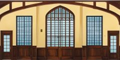 Assembly Room Wooden Doors Stage Performance Background Dance Show Backdrop SRC-0321