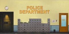Retro Police Station Prison Stage Performance Background Dance Show Backdrop SRC-0341