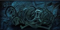 Mysterious Elephant Skeleton Stage Performance Background Dance Show Backdrop SRC-0344