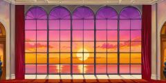 Ballroom Sunset Seawater Stage Performance Background Dance Show Backdrop SRC-0347