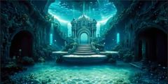 Mysterious Underwater Palace Stage Performance Background Dance Show Backdrop SRC-0354