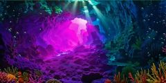 Underwater Cave Coral Rock Wall Stage Performance Background Dance Show Backdrop SRC-0356