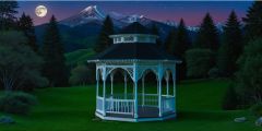 Moon Peak Trees Gazebo Stage Performance Background Dance Show Backdrop SRC-0359