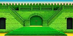 Jade Castle Staircase City Wall Stage Performance Background Dance Show Backdrop SRC-0373