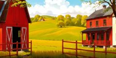 Farm House Wooden Fence Stage Performance Background Dance Show Backdrop SRC-0374
