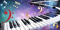 Music Nots Piano Keyboard Stage Performance Background Dance Show Backdrop SRC-0387