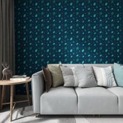 Leaves Berries Fabric Wallcovering Seamless Wallpaper Wall Decoration WCV-0003