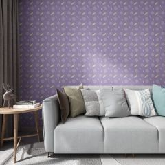Floral Violet Leaves Fabric Wallcovering Seamless Wallpaper Wall Decoration WCV-0006