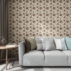 Flowers Abstract Ethnic Fabric Wallcovering Seamless Wallpaper Wall Decoration WCV-0009