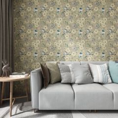 Abstract Art Line Flower Fabric Wallcovering Seamless Wallpaper Wall Decoration WCV-0016