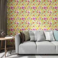 Cute Fruit Element Fabric Wallcovering Seamless Wallpaper Wall Decoration WCV-0019