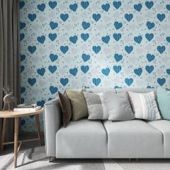 Hearts Pattern Paper Fabric Wallcovering Seamless Wallpaper Wall Decoration WCV-0021