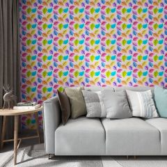 Beautiful Colorful Leaves Fabric Wallcovering Seamless Wallpaper Wall Decoration WCV-0024