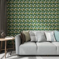 Flower Twig Pattern Fabric Wallcovering Seamless Wallpaper Wall Decoration WCV-0031